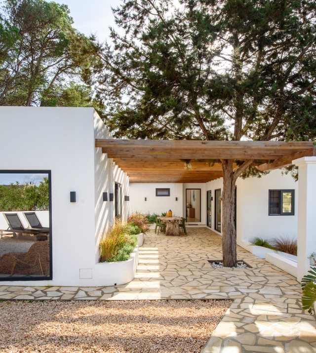 Resa Estates Ibiza villa for sale es Cubells modern heated pool house side.jpg